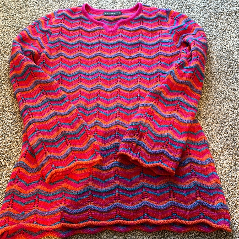 Multi colored alpaca tunic sweater size S